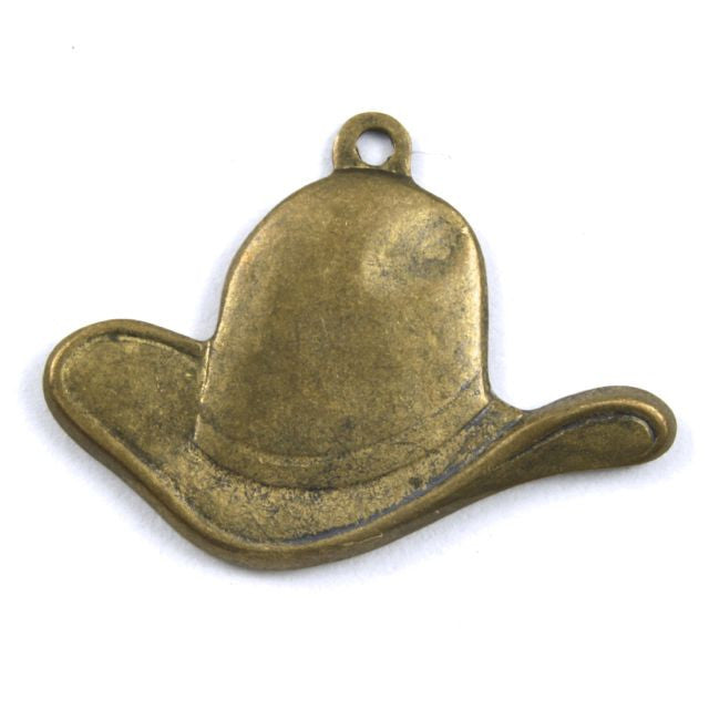 21mm Antique Brass Cowboy Hat 2 Pcs 164