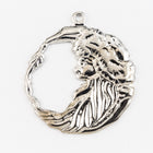 35mm Bright Silver Santa in Circle #2066B-General Bead
