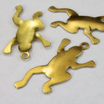 25mm Brass Plain Frog Charm (6 Pcs) #2444-General Bead