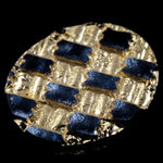 6mm x 8mm Gold and Grey Checkered Oval (2 Pcs) #XS4-F-General Bead