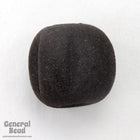 15mm x 18mm Matte Black Glass Pumpkin Bead (6 Pcs) #3632-General Bead