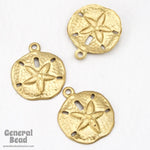 12mm Raw Brass Sand Dollar (12 Pcs) #3758-General Bead