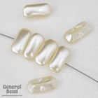 3mm x 6mm Off White Imitation Pearl Baguette Sew-On-General Bead