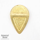 25mm x 40mm Creased Brass Teardrop (6 Pcs) #4097-General Bead