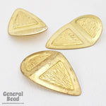25mm x 40mm Creased Brass Teardrop (6 Pcs) #4097-General Bead