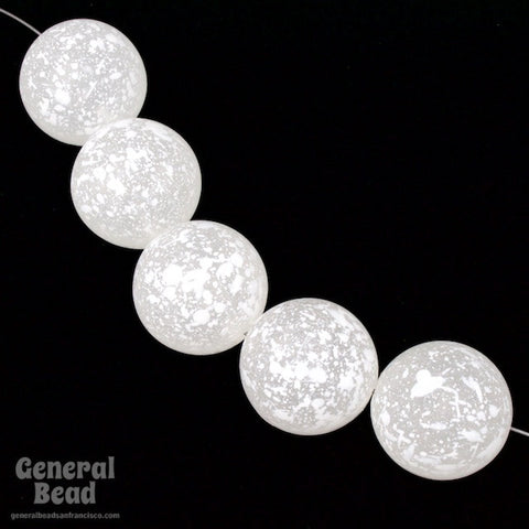 18mm White/ Matte Crystal Splatter Bead-General Bead