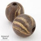 18mm Brown/Cream Clay Stripe Bead-General Bead