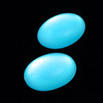 8mm x 10mm Frosted Aqua Oval Cabochon (2 Pcs) #UP696-General Bead
