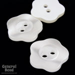 14mm Pearly White Flower Button #4960-General Bead