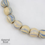 16mm Cream and Blue Clay Bead-General Bead