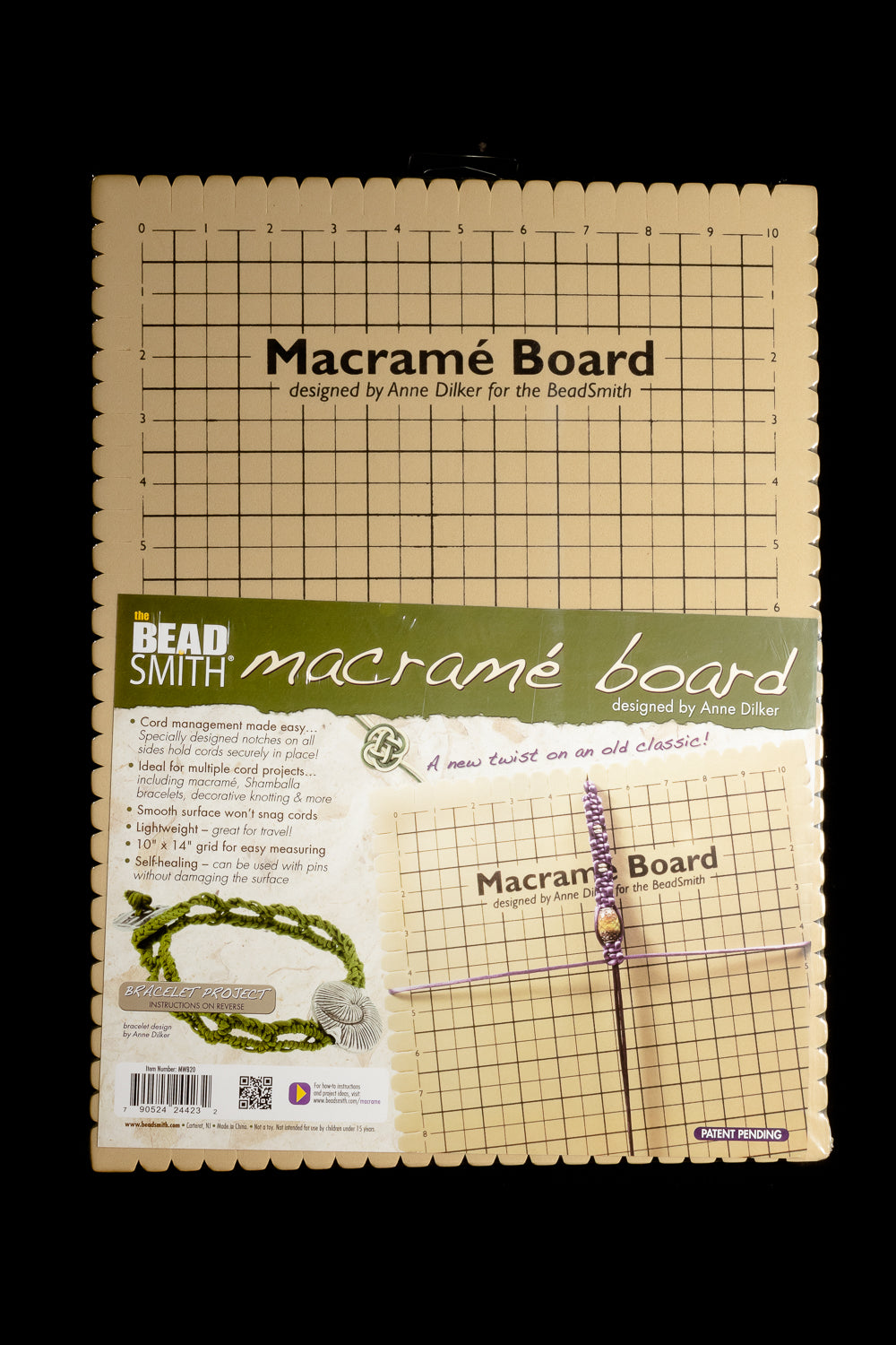 The Beadsmith Macrame Board 11.5 x 15.5 inches 0.5-inch-Thick Foam