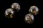 6mm White/Smoke Crackle Round Bead (5 Pcs) #UP161-General Bead