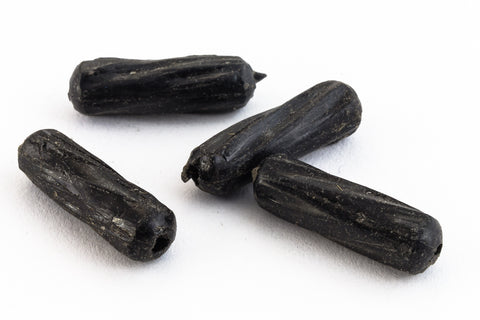4mm x 15mm Black Lucite Twist Tube Bead (10 Pcs) #UP236-General Bead