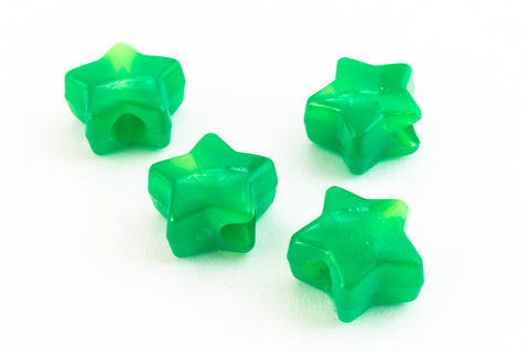 12mm Opal Green Puff Star (10 Pcs) #UP263-General Bead