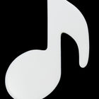 50mm x 68mm Opaque White Music Note Blank #UP301-General Bead