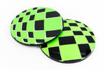 41mm Black and Green Op- Art Circle #UP414-General Bead