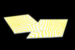 40mm x 60mm White and Yellow Op- Art Diamond #UP423-General Bead