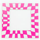64mm White and Pink Op- Art Open Square #UP424-General Bead