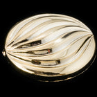 30mm Ribbed Gold Low Dome Cabochon #UP544-General Bead