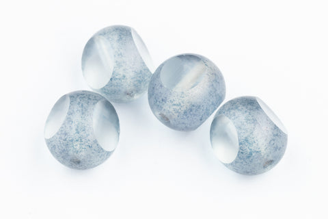 10mm Crystal/Montana Luster Three Sided Bead (4 Pcs) #UPG247