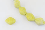 15mm x 10mm Lemon/White Octagon Bead (2 Pcs) #WMS009-General Bead