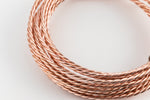 Artistic Wire. Rose Gold 20 Gauge Twisted Round Wire -12 Ft #WRT202