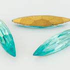 6mm x 24mm Light Aqua Faceted Navette Point Back Cabochon #XGP027-H-General Bead