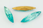 6mm x 24mm Light Aqua Faceted Navette Point Back Cabochon #XGP027-H-General Bead