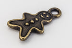 19mm Antique Brass Tierracast Gingerbread Person Charm #XMAS005-General Bead