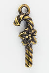 25mm Antique Brass Tierracast Candy Cane Charm #XMAS015-General Bead