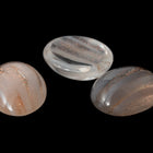 Vintage 8mm x 10mm Rose Gold/Light Gray Stripe Oval Cabochon #XS100-B-3