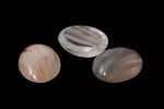Vintage 8mm x 10mm Rose Gold/Light Gray Stripe Oval Cabochon #XS100-B-3
