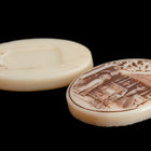 Vintage 18mm x 25mm Beige Edwardian Oval Cabochon #XS107-D