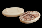 Vintage 18mm x 25mm Beige Edwardian Oval Cabochon #XS107-D