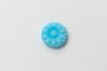 Vintage 7mm Baby Blue Daisy Flower Round Cabachon #XS11-A