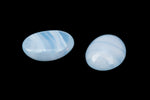 Vintage 6mm x 8mm Light Blue Stripe Oval Cabochon #XS121-G-2