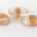 Vintage 13mm x 18mm Clear/Sand/White Stripe Oval Cabochon #XS19-E-5