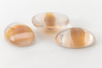 Vintage 13mm x 18mm Clear/Sand/White Stripe Oval Cabochon #XS19-E-5
