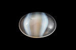 Vintage 13mm x 18mm Clear/Sand/White Stripe Oval Cabochon #XS19-E-5