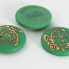 Vintage 14mm Pea Green/Gold Chick Cabochon #XS22-B-2
