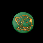 Vintage 14mm Pea Green/Gold Chick Cabochon #XS22-B-2