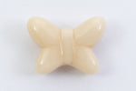 Vintage 14mm x 19mm Beige Glass Butterfly #XS37-E-1