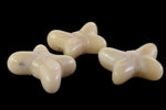 Vintage 14mm x 19mm Beige Glass Butterfly #XS37-E-1