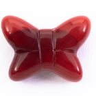 Vintage 14mm x 18.5mm Red Glass Butterfly #XS37-F