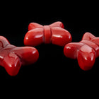 Vintage 14mm x 18.5mm Red Glass Butterfly #XS37-F