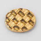 Vintage 8mm x 10mm Gold and Gold Checkered Oval Cabochon #XS4-E