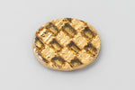 Vintage 8mm x 10mm Gold and Gold Checkered Oval Cabochon #XS4-E