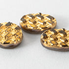 Vintage 8mm x 10mm Gold and Gold Checkered Oval Cabochon #XS4-E