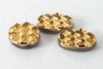 Vintage 8mm x 10mm Gold and Gold Checkered Oval Cabochon #XS4-E
