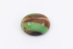 Vintage 8mm x 10mm Green/Brown/White Stripe Oval Cabochon #XS43-C